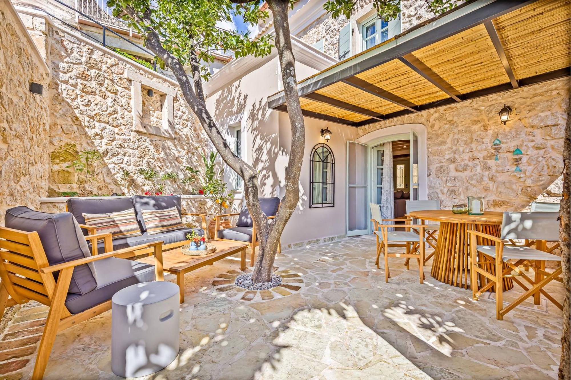 Courtyard Cottage Corfu Lakones Bagian luar foto